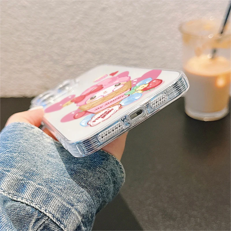 Casing HP Sanrio Kuromi Soft Cover untuk Apple iPhone 15 14 16 Plus XS XR 13 12 11 Pro Max 7 8 SE 16e