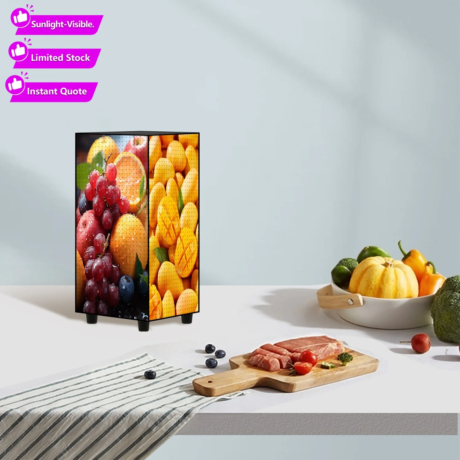 لوحة إعلانات مكعبة كاملة الألوان قابلة للتخصيص وقابلة للتخصيص، لوحات إعلانية لسطوع داخلي