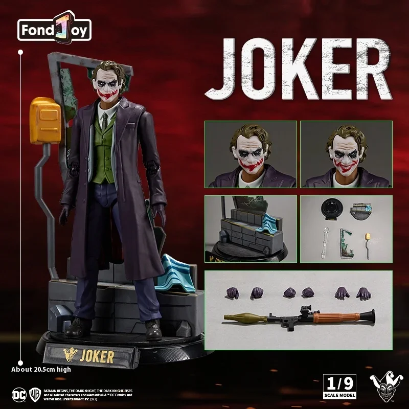 New Fondjoy Dc Jokerbatman Anime Figure 1/9 7 Inch Movie Figurine Bvs Big Ben Batman Multiverse Light Armor Statue Model Toy