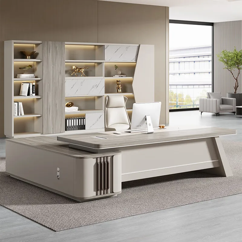 

Desk Boss Modern Chairperson President's Desk Office Large Class Desk and Chair Combination High-end