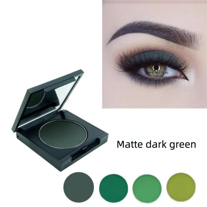 

Green Monochrome Eyeshadow, Matte Dark Green, Easy To Apply, Matte Smoky Eye Makeup, Light Green Professional Makeup