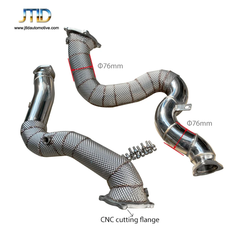 Performance Polished Caltess Exhaust Downpipe For Audi S6 RS6 S7 RS7 C7 A8 S8 D4 4.0 TFSI 2012+