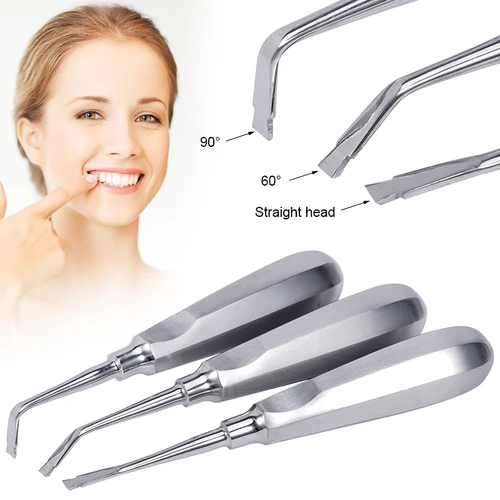 Imagen 1 del producto Herramientas de corona rota Dental de acero inoxidable, esparcidor de corona curvada recta, alicates removedores, elevadores de raíces, instrumento quirúrgico para dentista