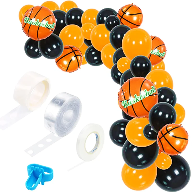 Basketball Party Supplies Kit Foil Balloons Latex Balloons for Boys Sport Theme Birthday Boy World Sports Game Celebration Decor