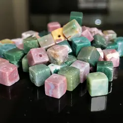 4/6/8mm India Agate Square Beads Natural Stone Agates Loose Cube Loose Beads for Jewelry Making DIY Bracelets Accessories 15