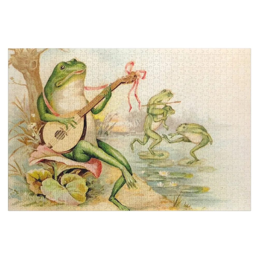

FROG STRUMMING : Vintage Abstract Entertainment Print Jigsaw Puzzle Novel Toys For Children 2022 Picture Puzzle