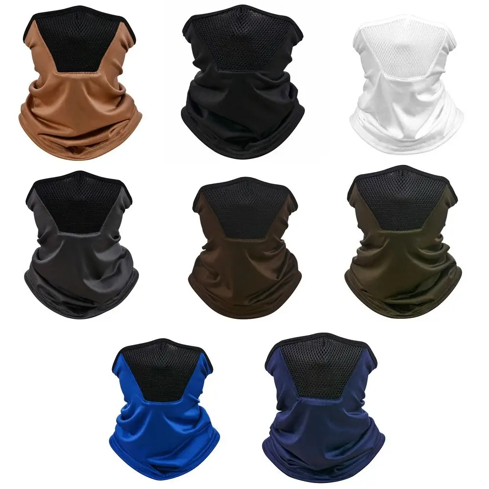 Solid Color UV Protection Face Scarves Face Gini Mask Women Sunscreen Veil Ice Silk Summer Sunscreen Mask Men Fishing Face Mask