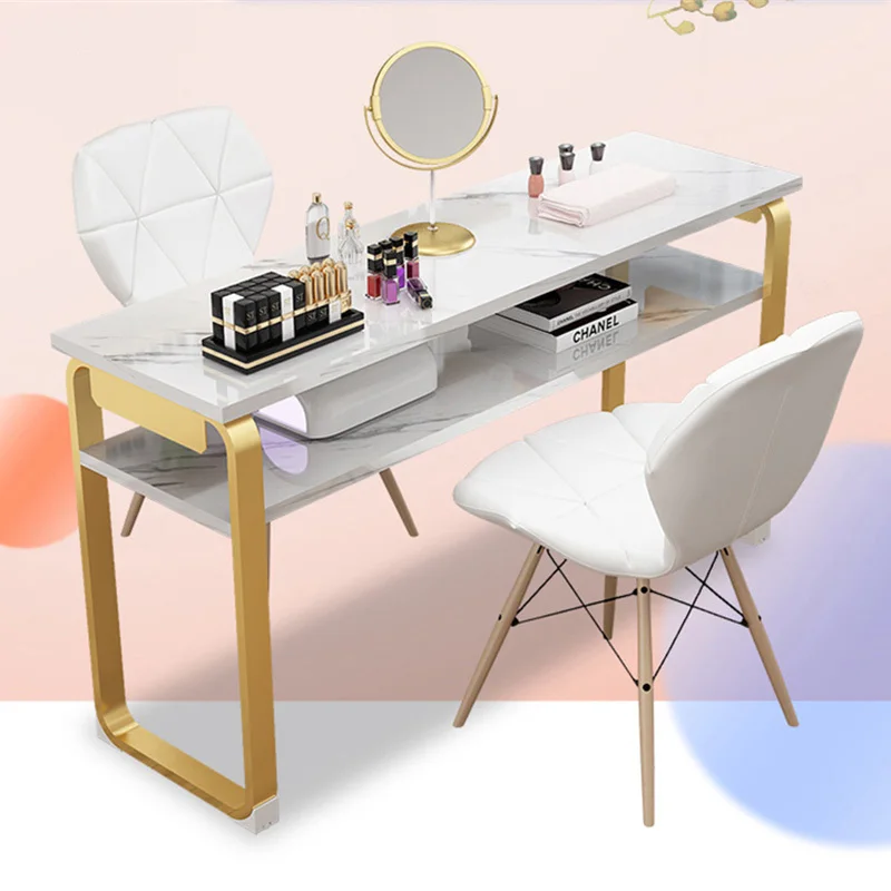 Designer Nail Tables Double Beauty Shop Salon furniture Professional Manicure Tables Double-layer Manicure Table and Chair Set