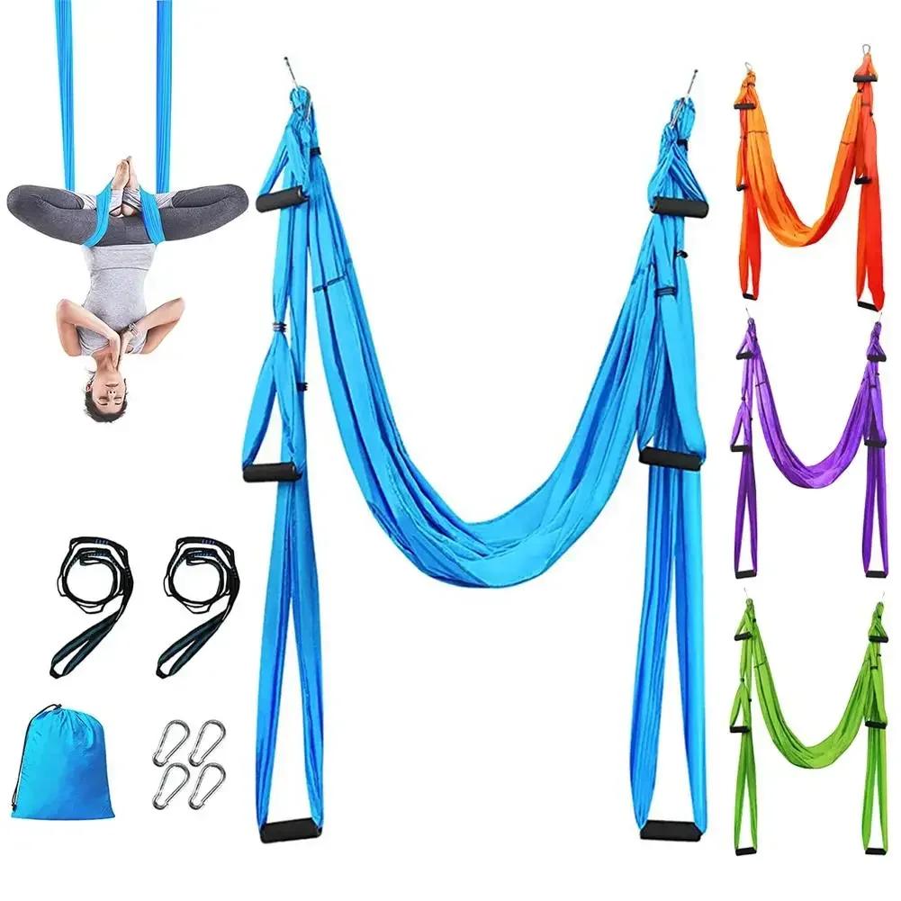 New Aerial Yoga Hammock Fabric Flying Pilates Yoga Swing Silk Aerial Anti-Gravity Traction Device Fitness Yoga Home Gym