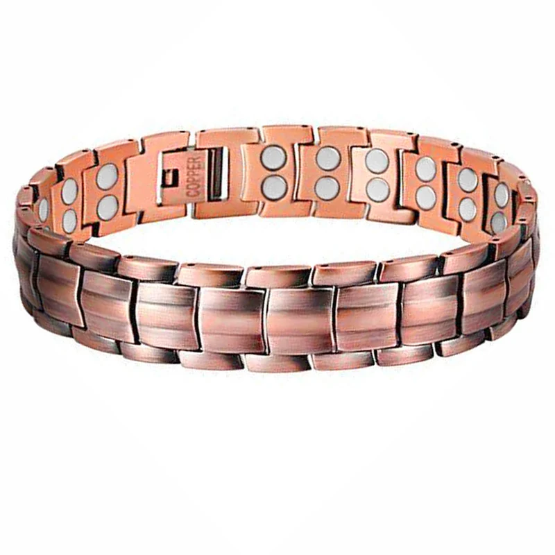 Men Women Elegant Pure Copper Energy Germanium Magnetic Therapy Link Bracelet Pain Relief for Arthritis Carpal Tunnel DropShip