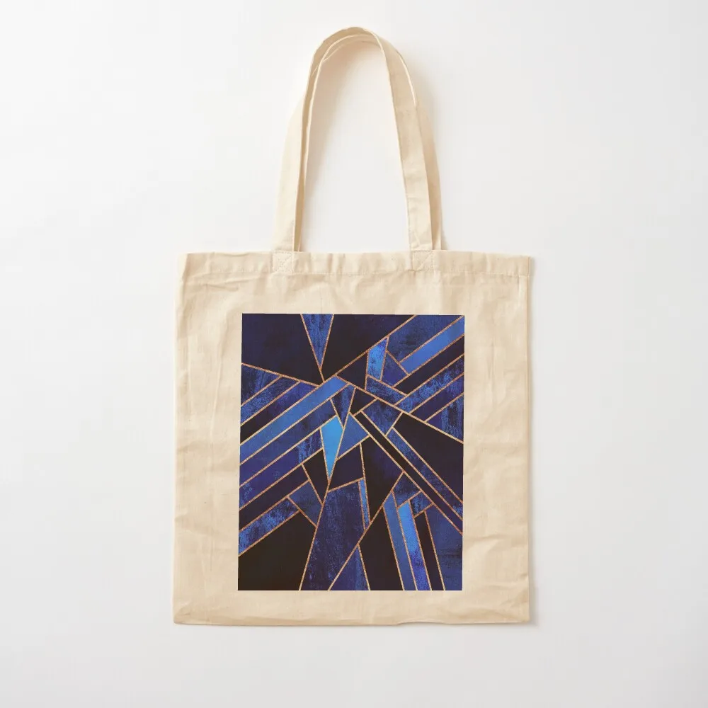 حقيبة حمل ليلية زرقاء حقيبة كتف قماشية حقائب مخصصة للمتسوقين