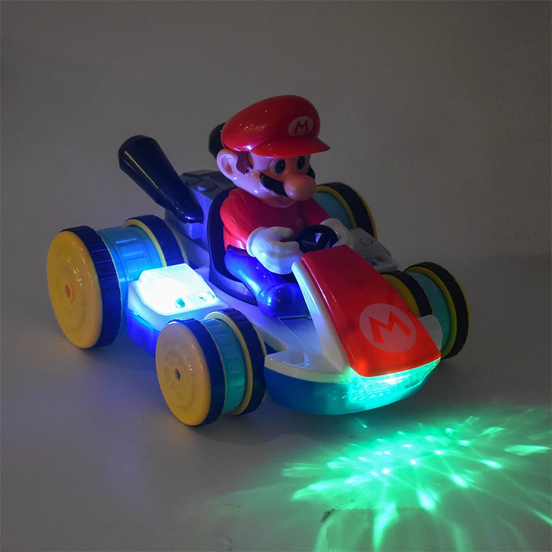 Super Mario Bros Cart Vehicle Figures Model Toy Mario Luigi Yoshi Toad Remote Control Car Figurine Gift for Kids Birthday Xmas