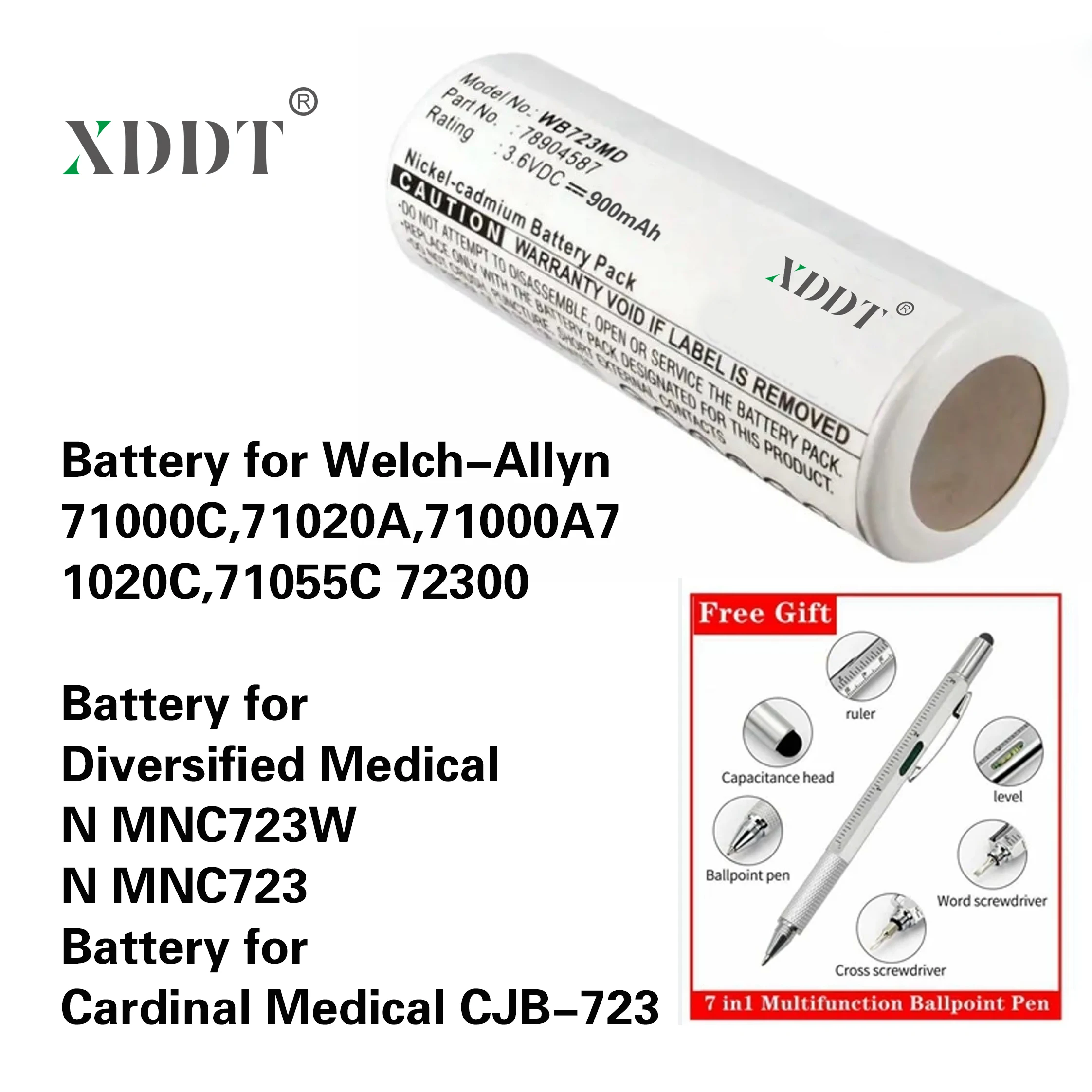 900mAh Battery For Welch-Allyn 78904587 71000C 71020A 71000A 71020C 71055C 72300 Cardinal Medical CJB-723