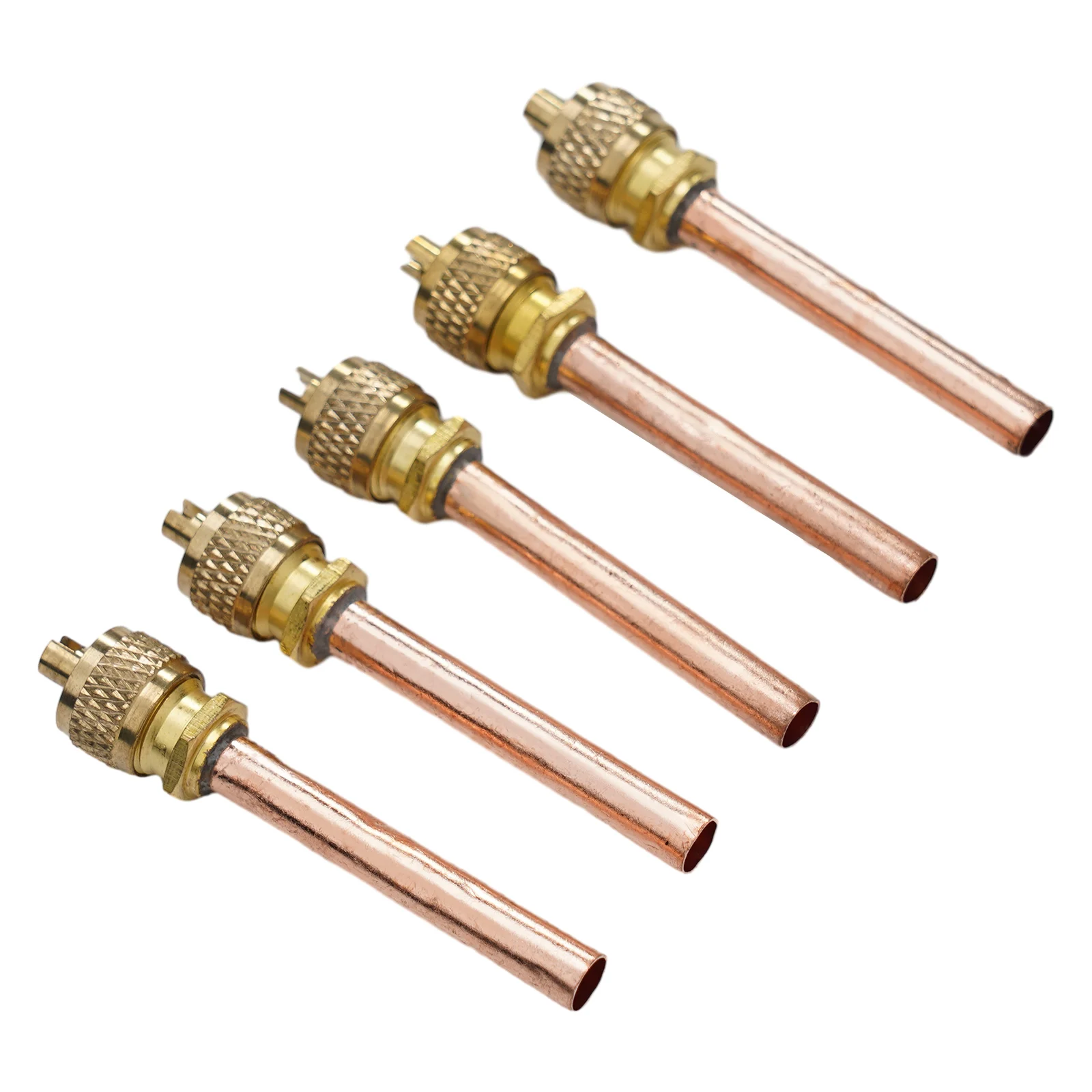 5 PCS Refrigeration Access Valves Copper Tubes Filling Parts Replacements AC Air Conditioner Refrigeration Access Valve