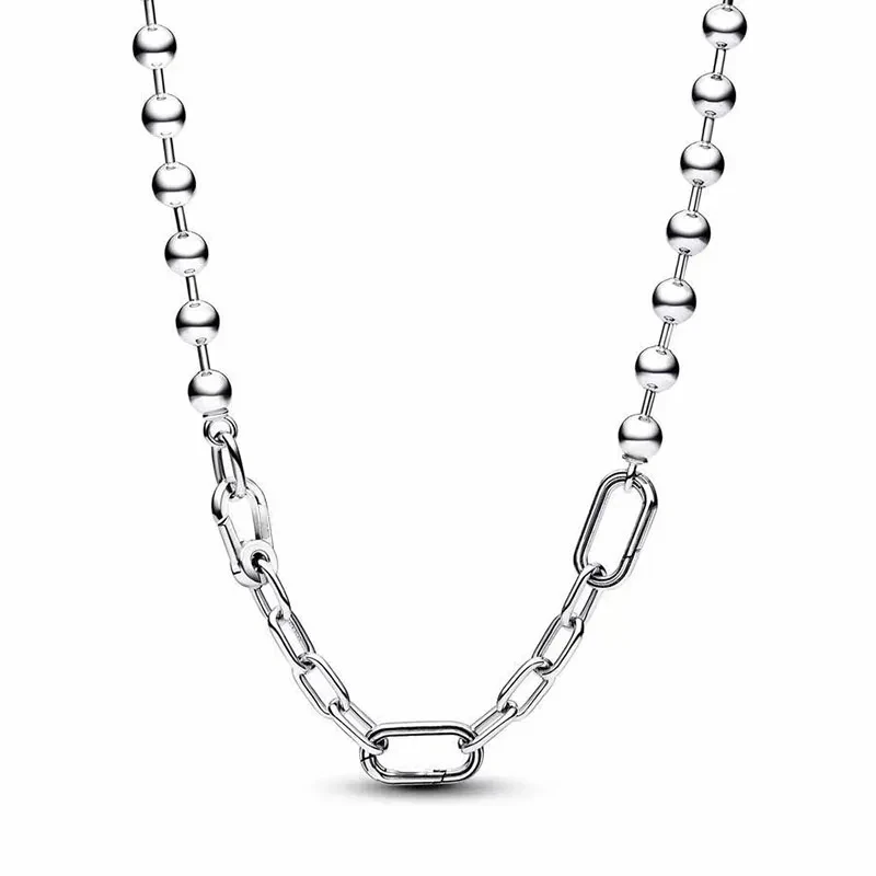 New hot selling S925 sterling silver exquisite ME series gold women's logo pearl ring chain necklace engagement DIY charm jewelr