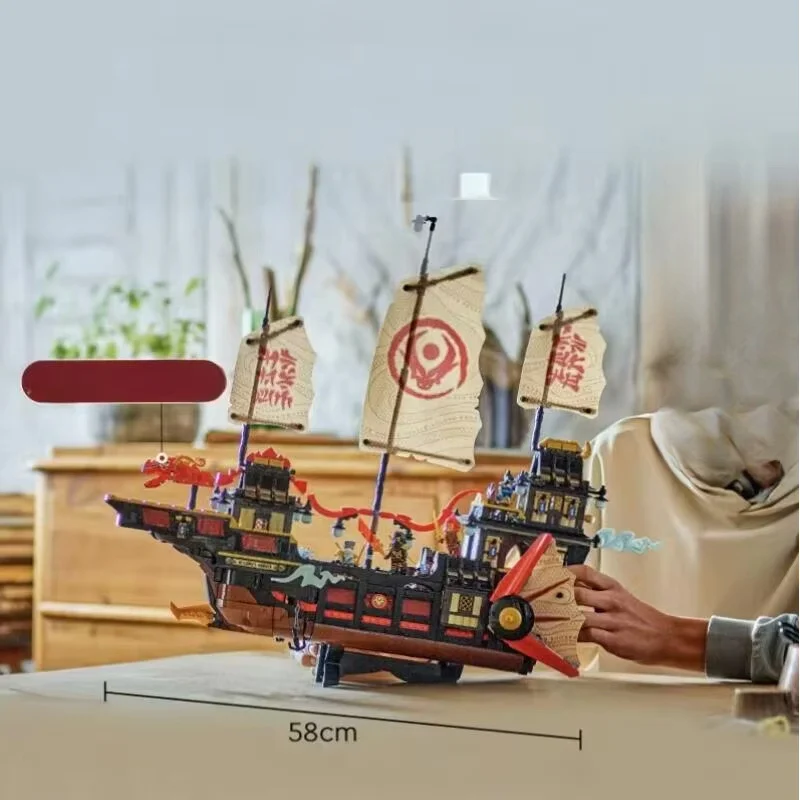 MOC مجموعات معبد باونتي مكافأة قارب التنين التعليمية اللبنات 71848 نموذج للأطفال الأولاد هدايا عيد الهالوين #6