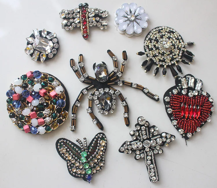 

Нашивки с кристаллами и блестками из бисера, аппликация для воротника, обуви, сумки, аксессуары для пришивания одежды, декоративная нашивка, одежда