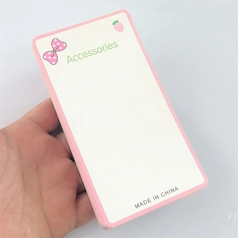 Set of 50 Pink Bow Cards for Packaging Hair Claws, Headpieces and DIY Jewelry