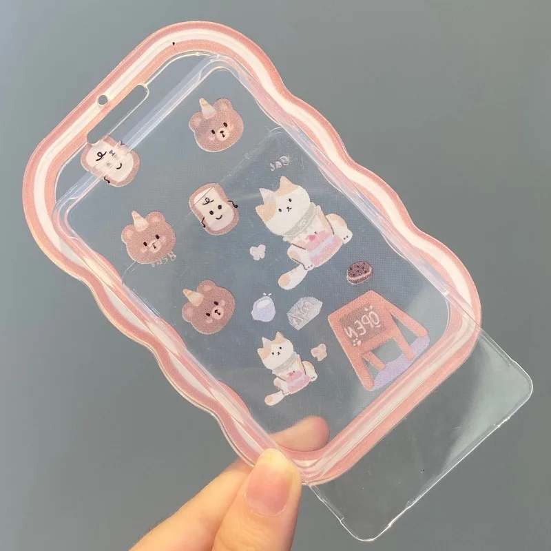 Cute Clear Kpop Photo Card Holder Set Girl Detachable Lanyard Charm Kawaii Cartoon Kpop ID Card Case for Student Campus Card