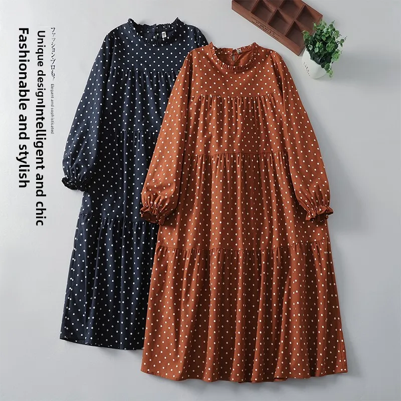 

Свободное женское платье макси с длинными рукавами и цветочным принтом, весеннее, для повседневной носки, больших размеров, с рукавами-колокол, из смесового хлопка и льна