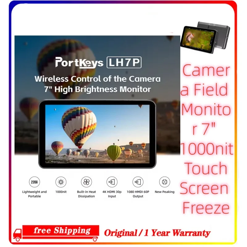 FORPortkeys LH7P Camera Field Monitor 7'' 1000nit Wireless Control Camcorder 1920x1080 Touchscreen With 3D Lut HDMI Output