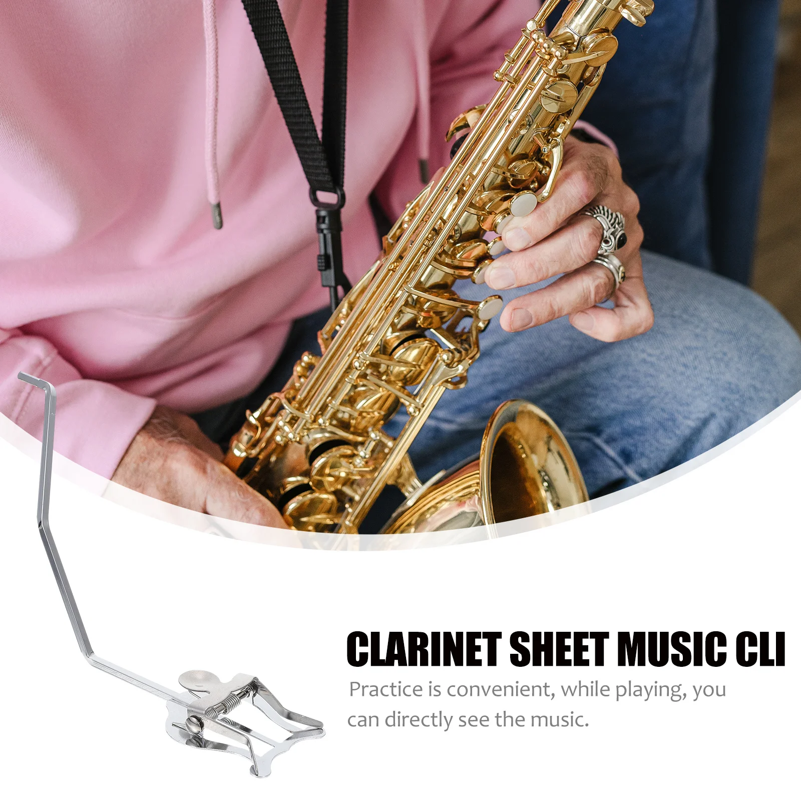 

Baritone Horn Marching Music Clip Metal Plated Wear-Resistant Lightweight Universal Sheet Music Holder Brass Instrument