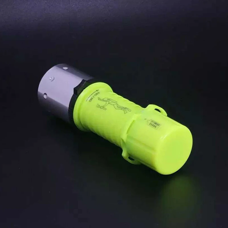 Plastic Diving Flashlight,Submarine Safety Waterproof Torch Light, Yellow Light 1200Lum T6 LED Underwater 50 Meter Flashlight