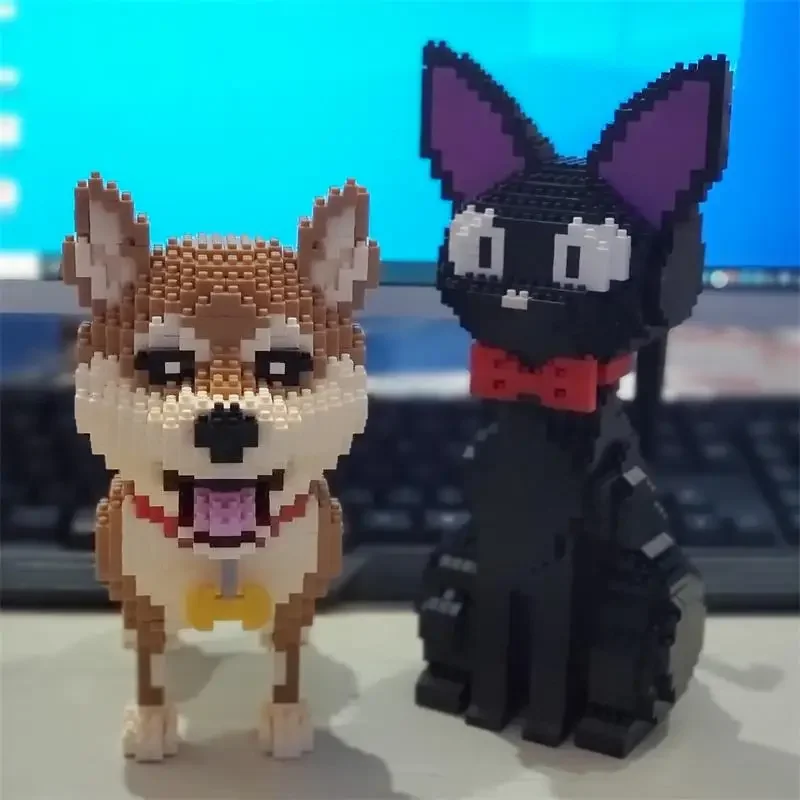 Mini décennie s de Construction en Plastique pour Fille, Briques de Chien Shiba Inu Mignon, Jouets, Bouledogue, Dessin Animé, JIJI, Chat, Figurines de Vente aux enchères, Cadeaux