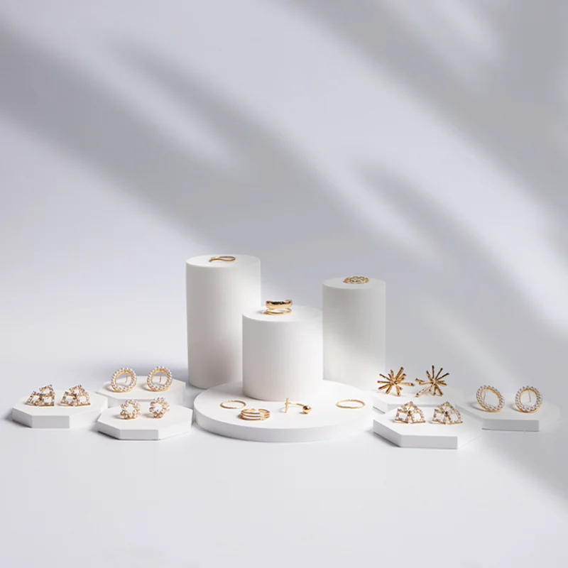 Cylinder Gypsum Jewelry Tray Ring Support Earrings Jewelry Display Shooting Creative Props