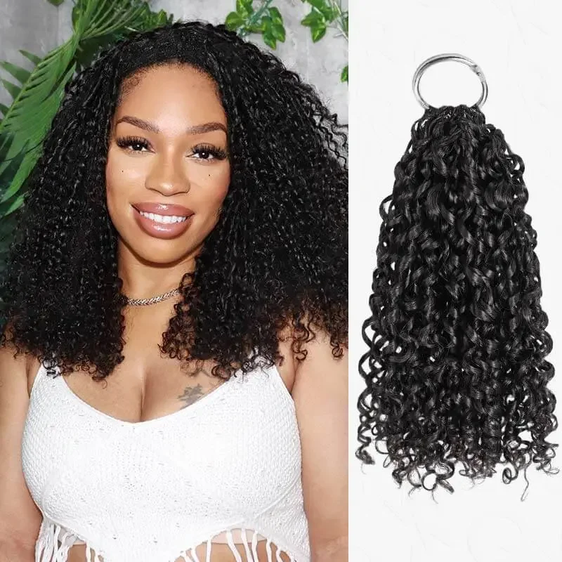 

300 г. Накладные волосы для плетения крючком Kinky Curly из натуральных человеческих волос, предварительно разделенные, невидимые, без узлов, мелкие спирали, кудрявые, для женщин