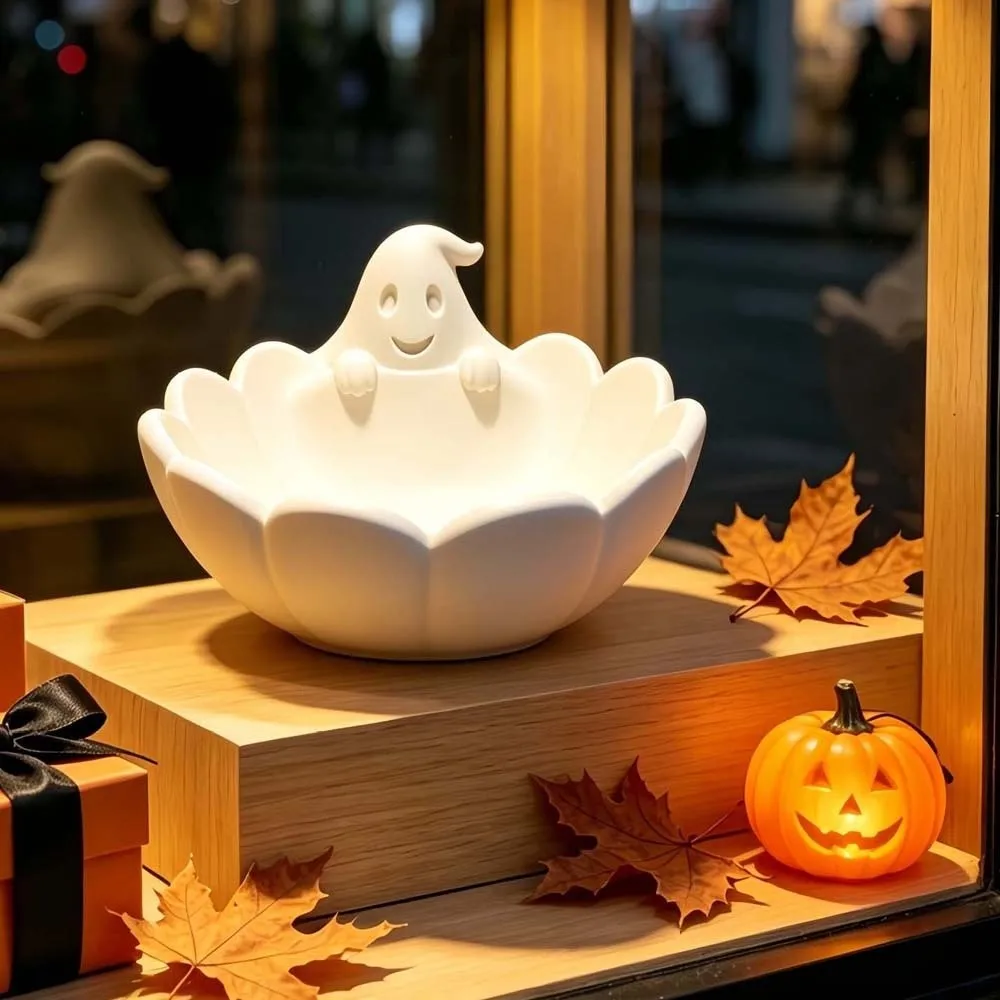 Spooky Desk Holder PLA 3D Printed Bowl Matte Eco-friendly Bat Snack Tray Dual-styled Lightweight Ghost Candy Dish Gothic Lovers