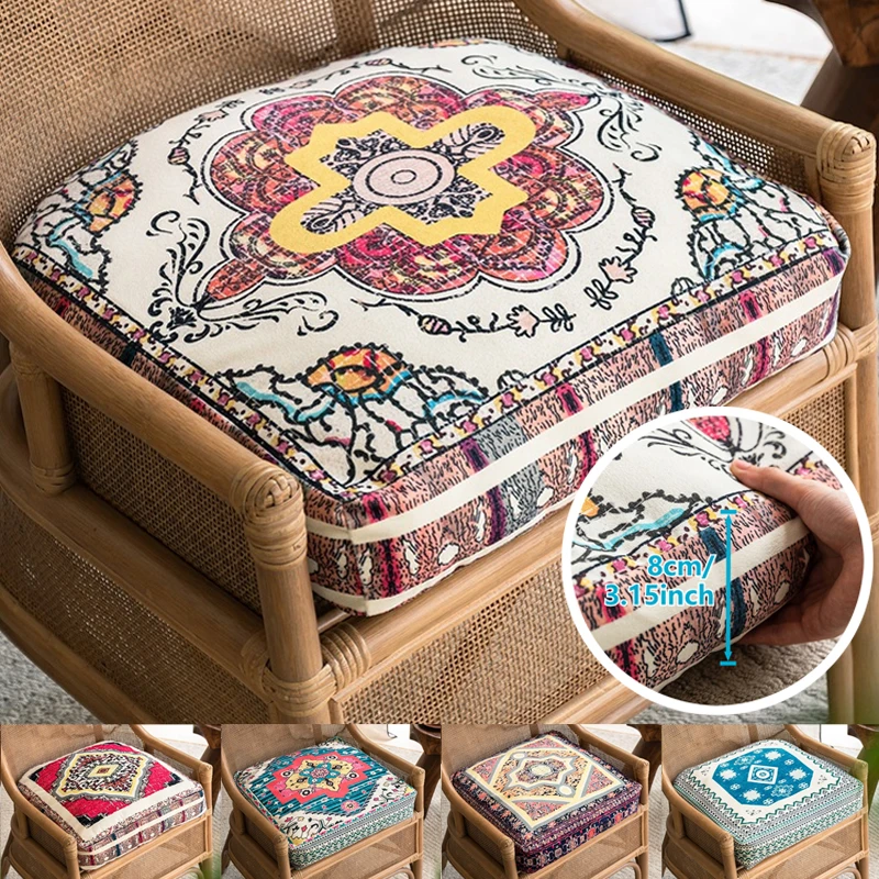 

1PC High Density Plus Hard Sofa Cushion 45x45cm Square Chair Cushion Window Mat Tatami Cotton Linen Cloth Cushions 8cm Thickness