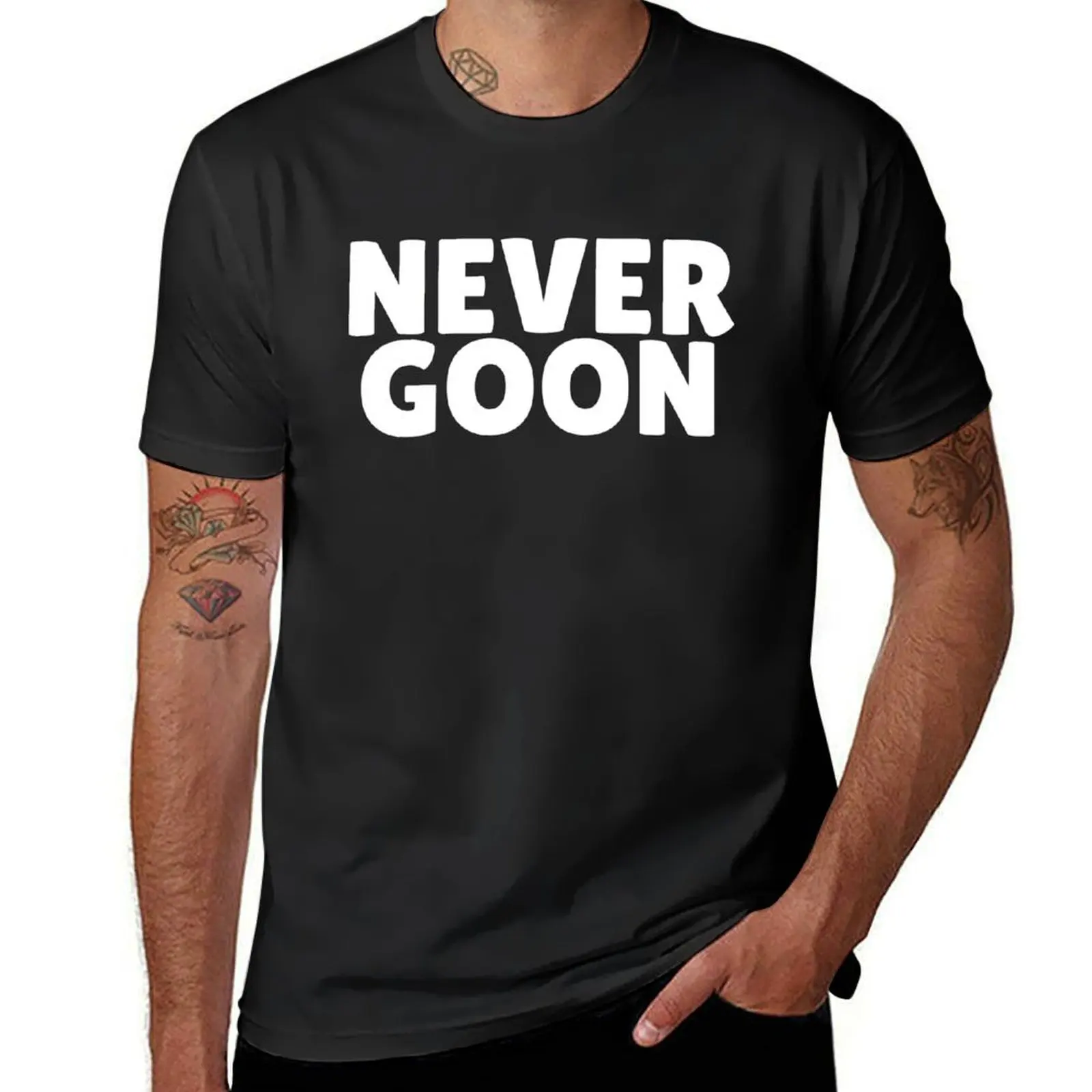 Camiseta de manga corta de anime para hombres, camisetas divertidas para fanáticos del deporte, NEVER GOON