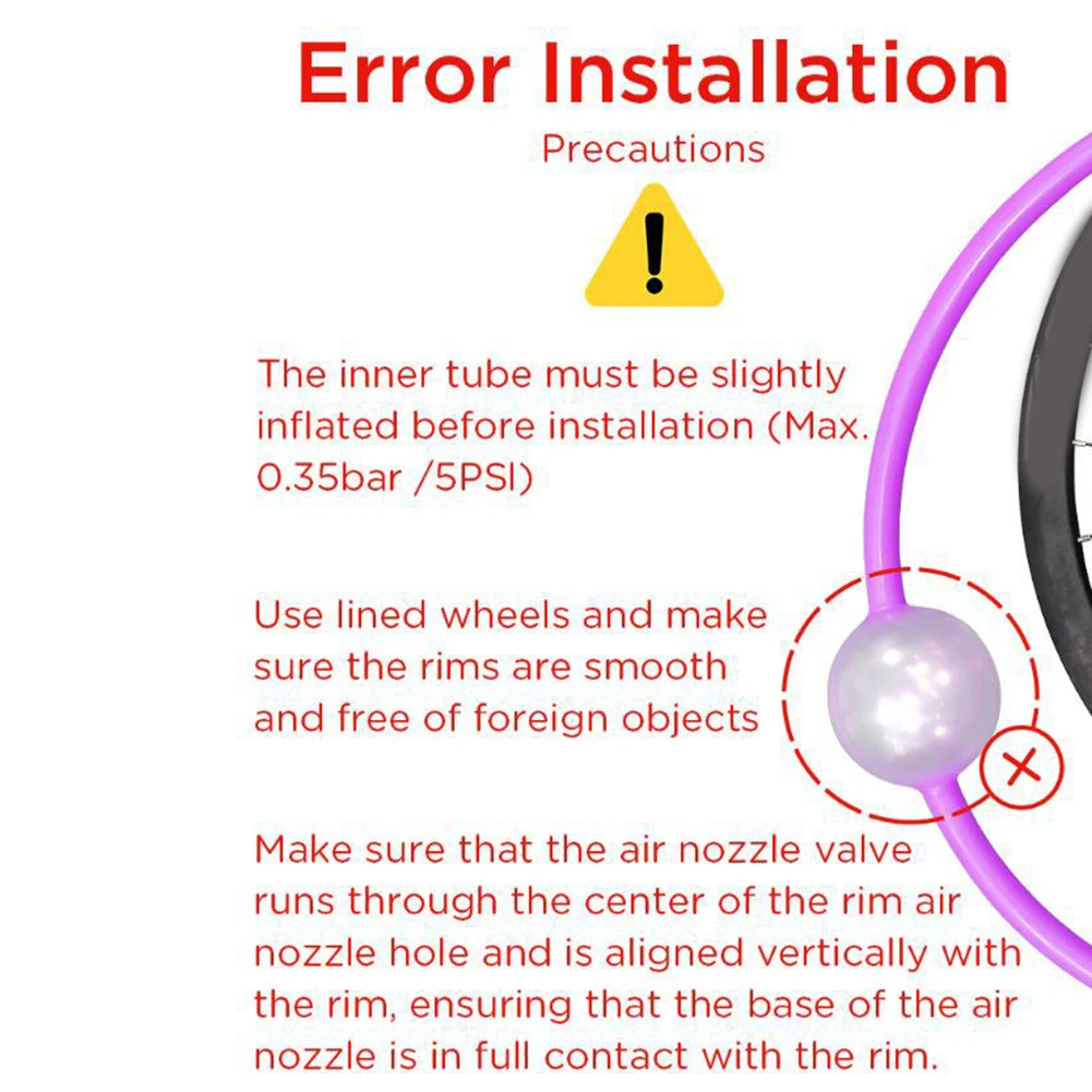 

65MM Road Bike Inner Tube High Performance Bike Tube Lightweight Inner Tube Shock Absorption High Pressure Resistant