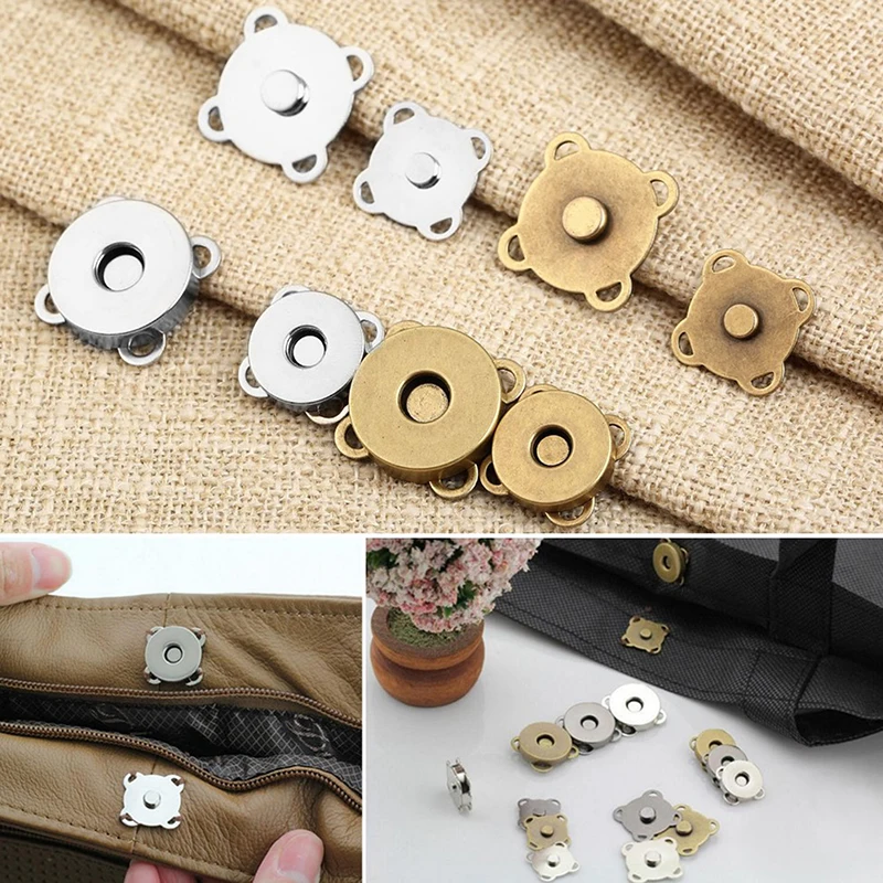 10 Sets 14 Mm-18 Mm Magnetic Buttons Bags Magnet Automatic Adsorption Buckle Metal Buttons Snaps Wallet Buttons