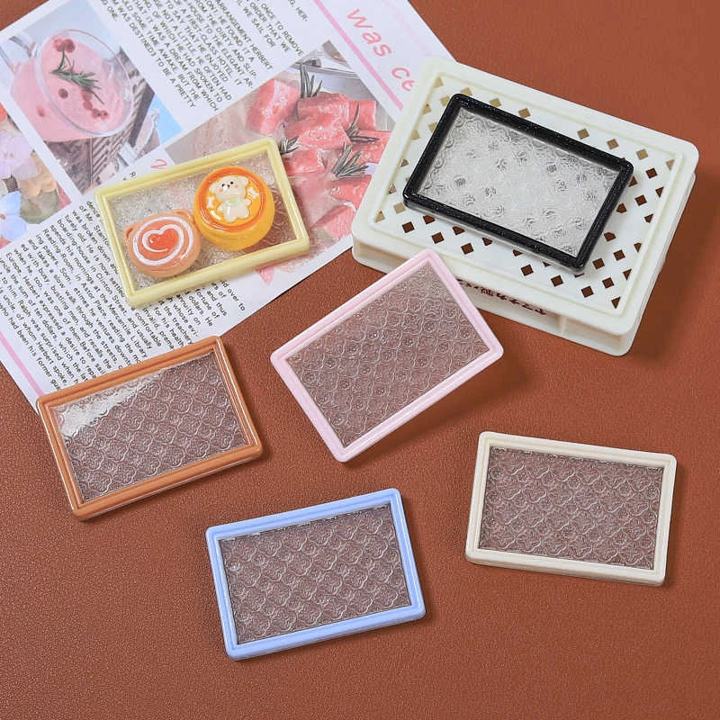 1:12 Dollhouse Vintage Tray Plates Model Dollhouse Miniature Kitchen Tableware Decoration Doll House Accessories Kid Toys