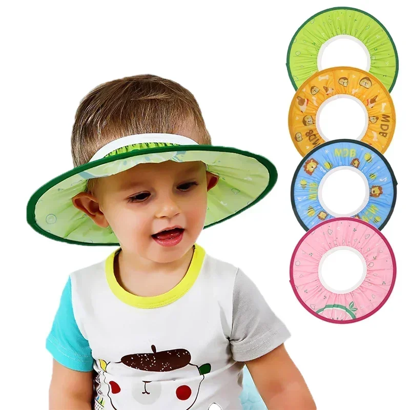 Soft Toddler Kids Wash Hair Shield Caps Elastic Inner Circle Baby Hat Shampoo Bathing Cute Adjustable Shower Protect Cap New