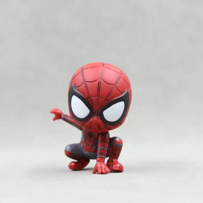 8ซม.Marvel Avengersอะนิเมะตกแต่งคอลเลกชันตุ๊กตาของเล่นเด็กของขวัญรุ่นQ Spider-Manน่ารักAction Figureเครื่องประดับ