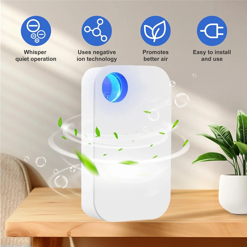 منقي الهواء BAAN-Lonic مع 4 منافذ سلبية مؤين هواء محمول هادئ للمنزل بقابس الاتحاد الأوروبي