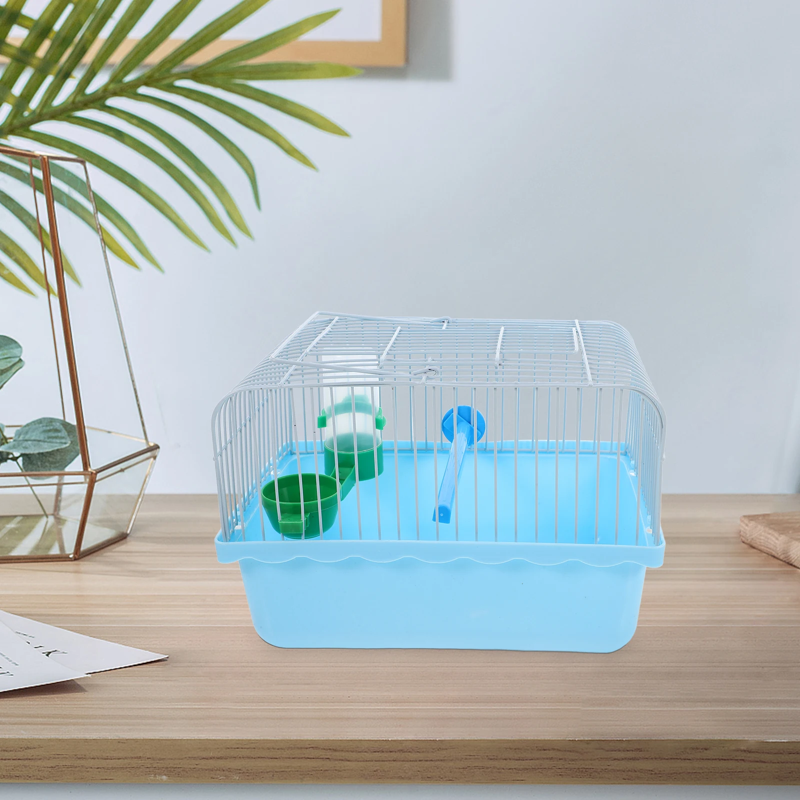 

Bird Cage Small Animals Cockatiels Parakeets Budgie Travel Carrier Portable ABS Durable Easy Clean Spacious Perch Food Water