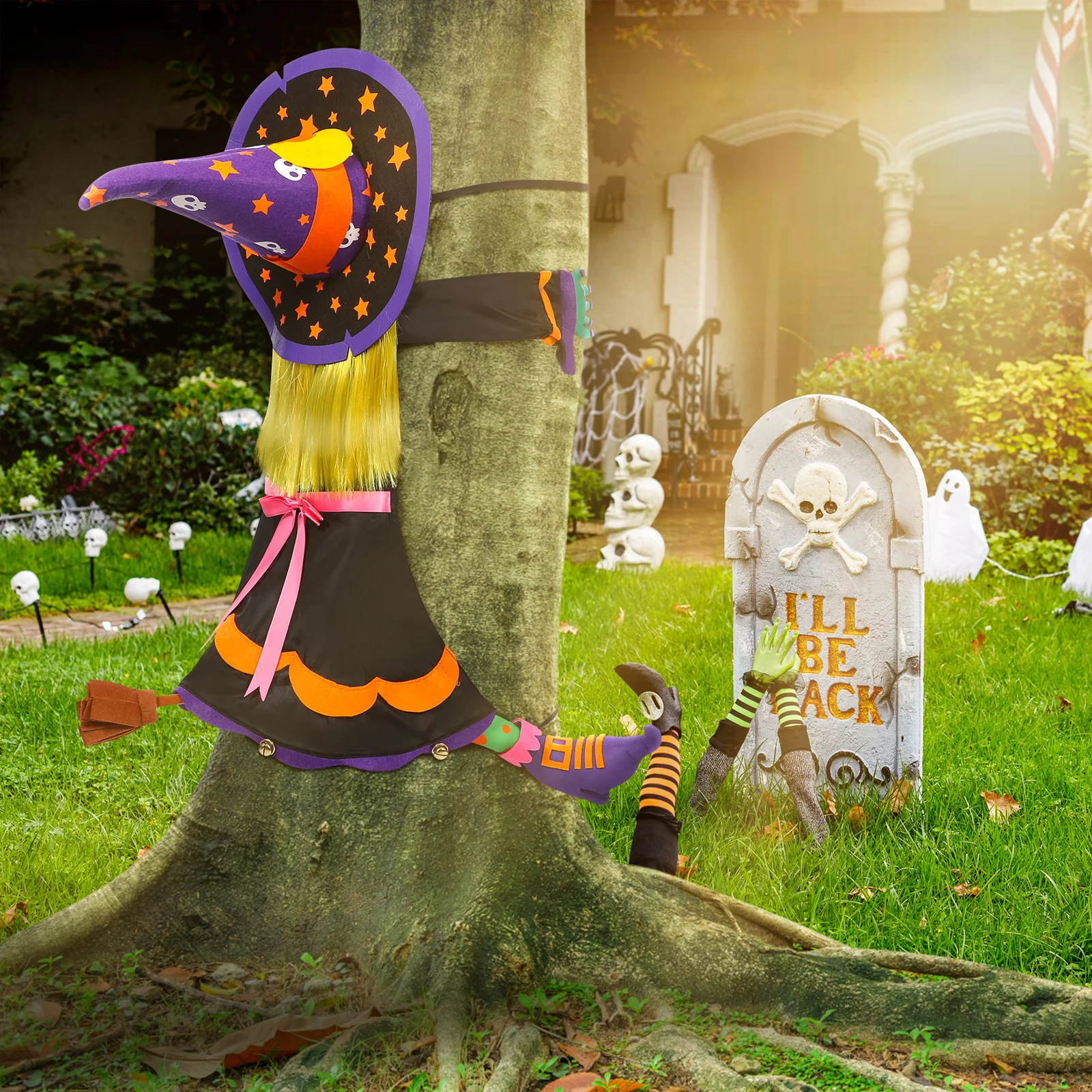 ديكور الهالوين الخارجي للديكورات الخارجية والشرفة المعلقة من الأمام