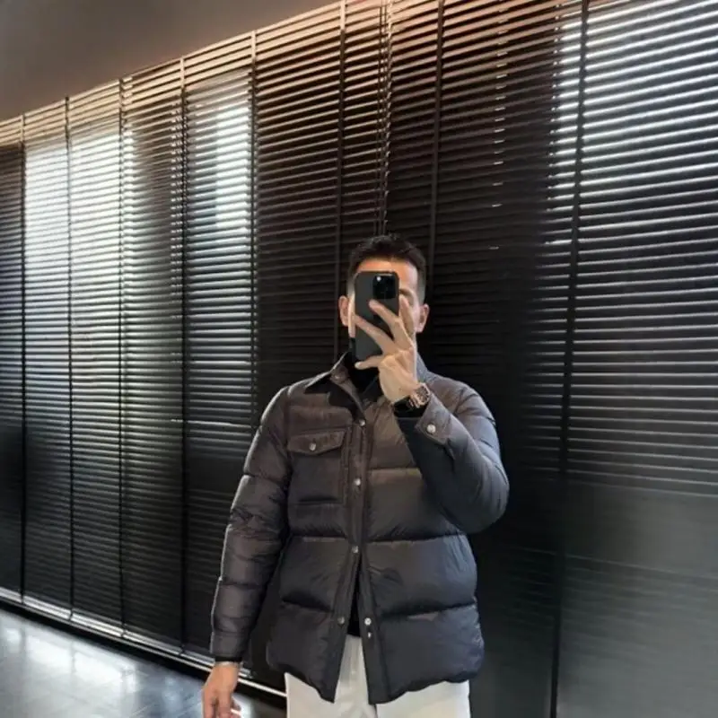 

Мужская хлопковая куртка с воротником, повседневная, теплая, модная, городская, из полиэфирного волокна, приталенного кроя, на молнии, цветная