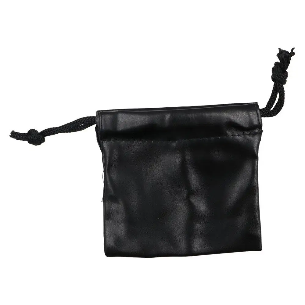 Durable PU Leather Headphone Bags Draw String Bag Black Headset Bag Dust-proof Drawstring Bag Game Controller