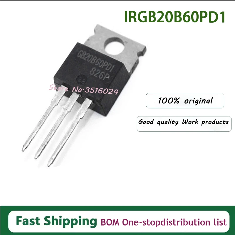 10 Pçs/lote IRGB20B60PD1 GB20B60PD1 TO-220 600V 20A 100% NOVO