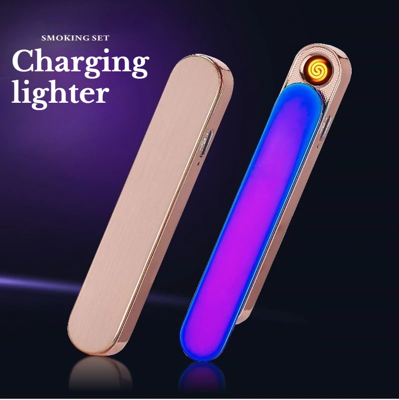 

Metal Lighter USB Charging Personalized Multi-Color Night Market Electronic Men's Portable Cigarette Lighter Smoke Accessories