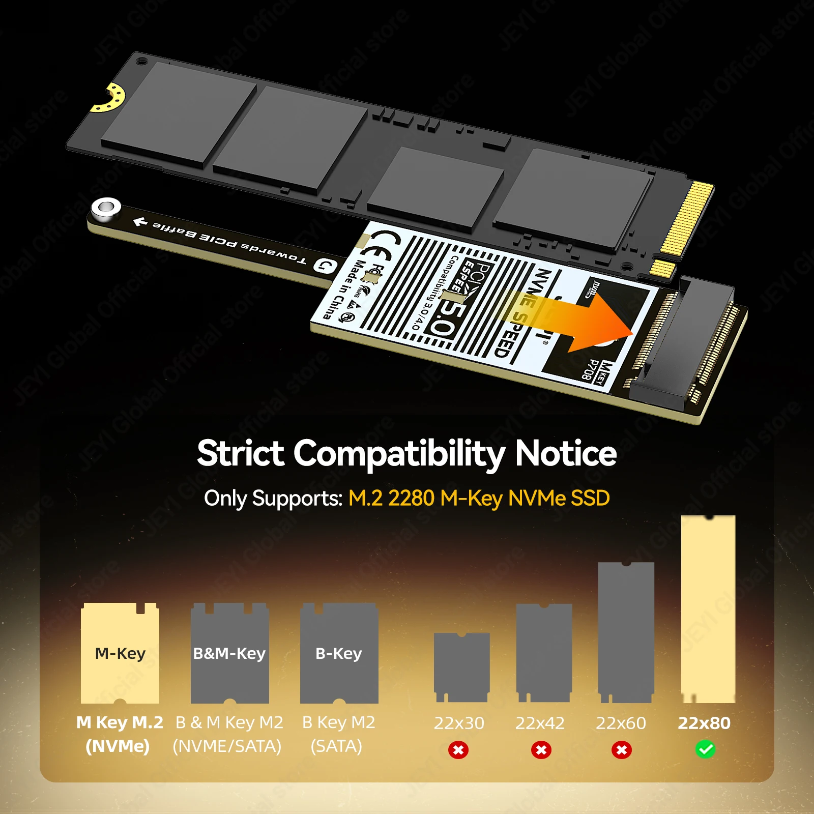 JEYI Mini Flat PCIe 5.0 ke Kar - Interior Design Mockup ulasan dan harga