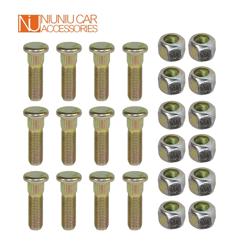 12PCS 1/2-20 UNF Wheel Studs And Nuts For Trailer Suspension Hubs RV Parts Camper Accessories Caravan Components