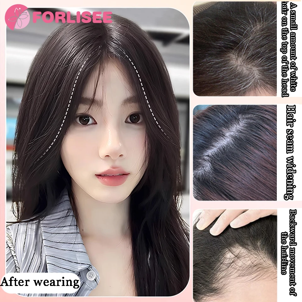 Przezroczyste grzywki Fałszywe frędzle Syntetyczny topper Hairpiece Clip-In Bang Extension Natural Invisible Clourse Hairpiece Women