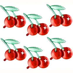 6Pcs Cherry Balloons,21.2 Inch Cherry Fruit Balloons For Fruit Cherry Theme Birthday Wedding Baby Shower Party Decoration