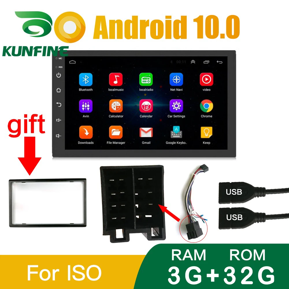 2 Din Android 10.0 16GB/32GB ROM Car Radio Multimedia  Player 2.5D touch screen Stereo GPS  For Toyota Nissan Univeral